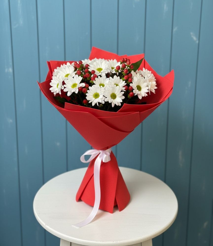 Букет цветов из: Хризантемы в Новорождественской