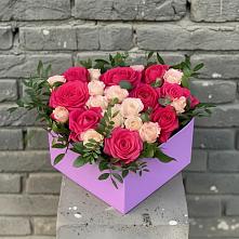 Цветочная композиция из Розы в коробке в Новорождественской
