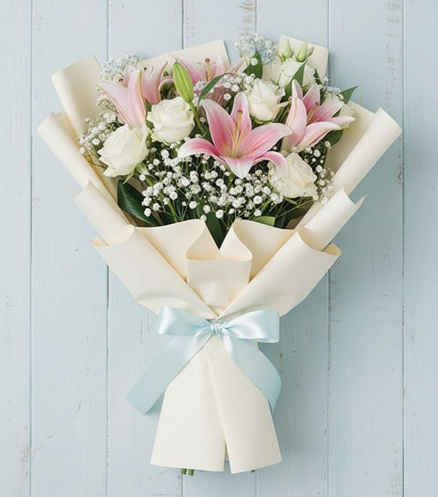 Букет цветов из: Лилии в Новорождественской