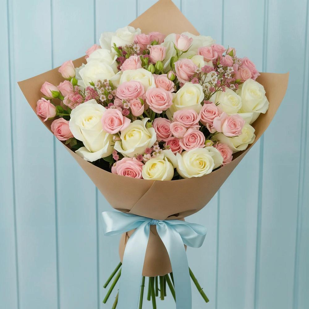 Букет цветов из: Розы в Новорождественской