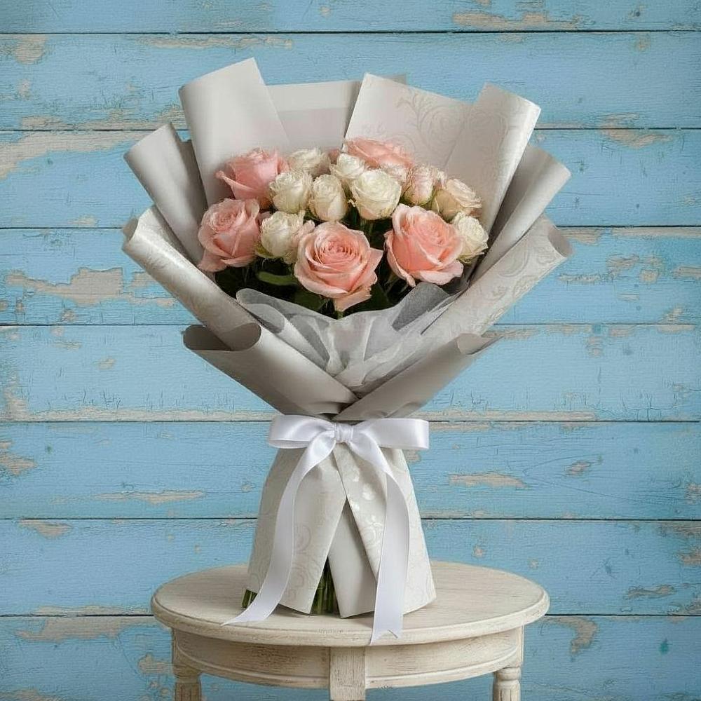 Букет цветов из: Розы в Новорождественской