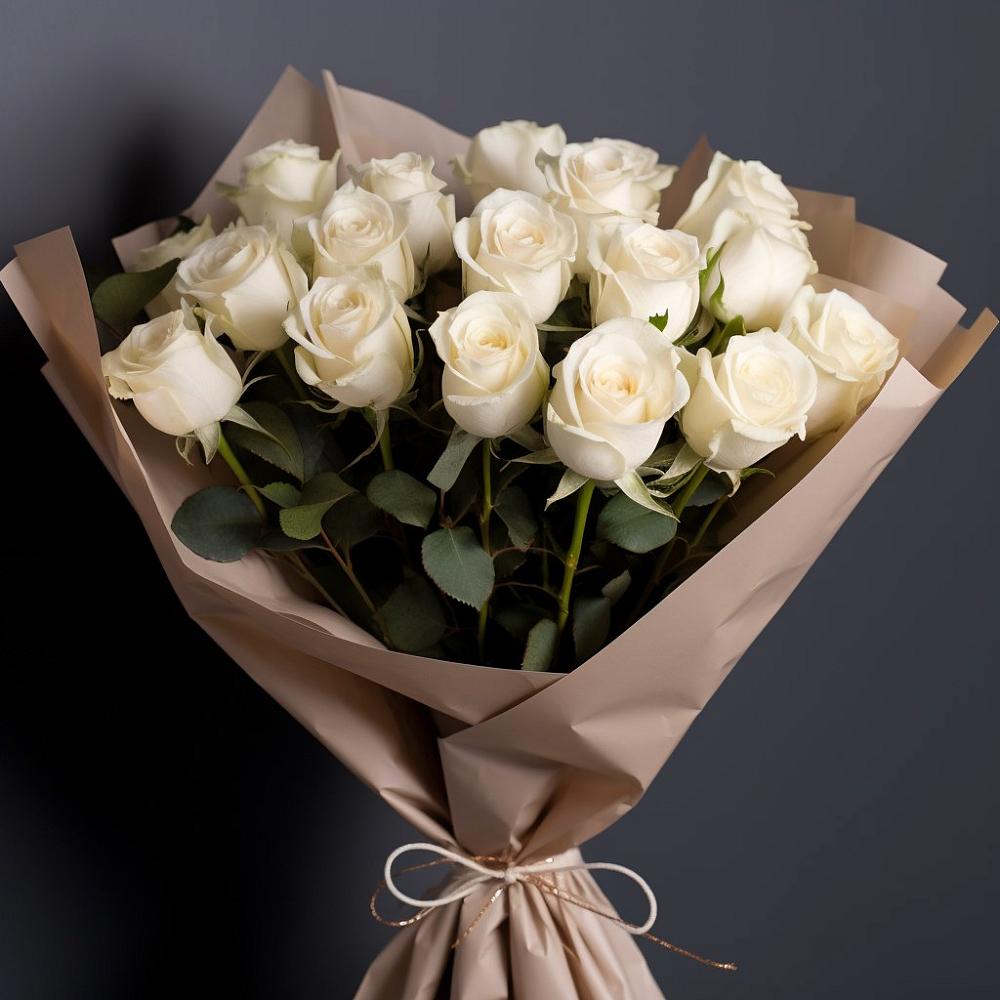 Букет 17 Белых роз в Новорождественской