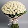 Букет 101 беля роза Белоснежка в Новорождественской