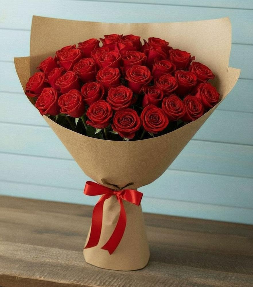 Букет Красные розы Милано в Новорождественской