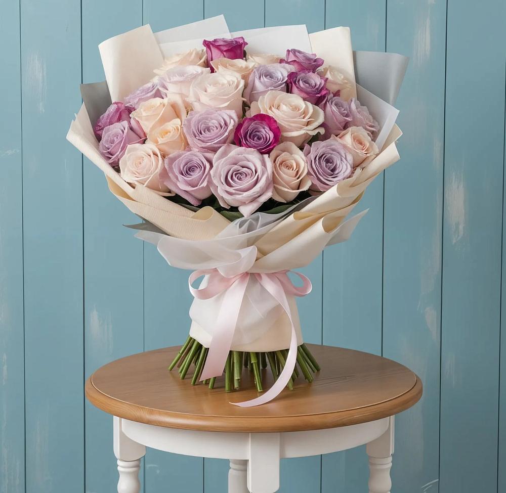 Букет цветов из: Розы в Новорождественской