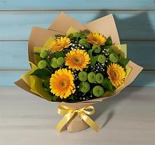 Букет цветов из:  Герберы и Хризантемы в Новорождественской
