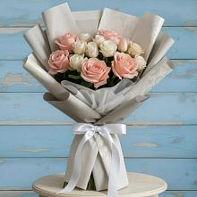 Букет цветов из:  Розы #REPLACE_PRED# Новорождественской