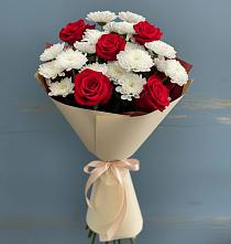 Букет цветов из:  Розы и Хризантемы в Новорождественской