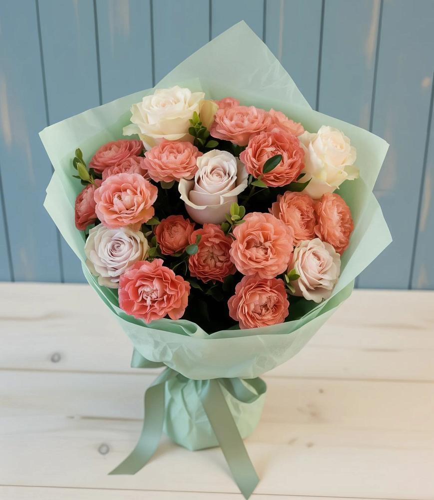 Букет цветов из: Розы в Новорождественской