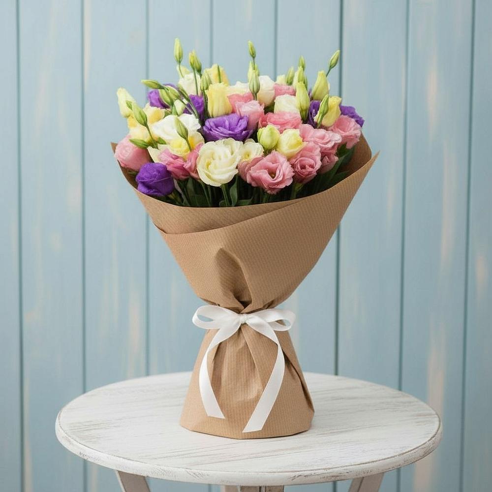 Букет цветов из: Лизиантусы в Новорождественской