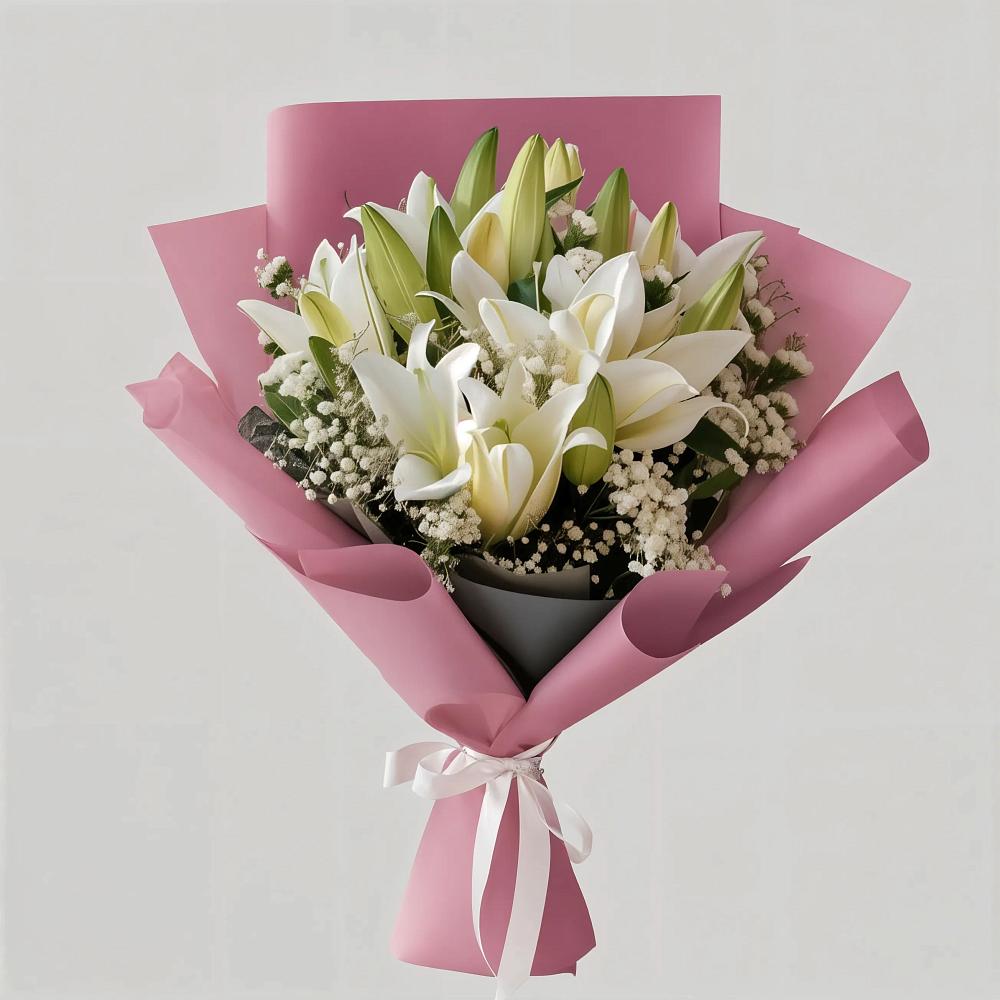 Букет цветов из: Лилии в Новорождественской