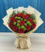 Букет цветов из:  Розы и Хризантемы в Новорождественской