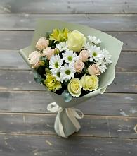 Букет цветов из:  Альстромерии, Розы и Хризантемы в Новорождественской