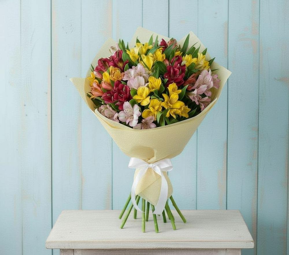 Букет цветов из: Альстромерии в Новорождественской