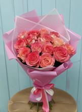 Букет 15 Розовых роз Равель в Новорождественской