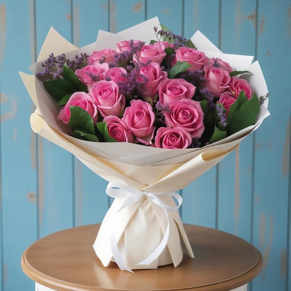 Букет цветов из: Розы в Новорождественской