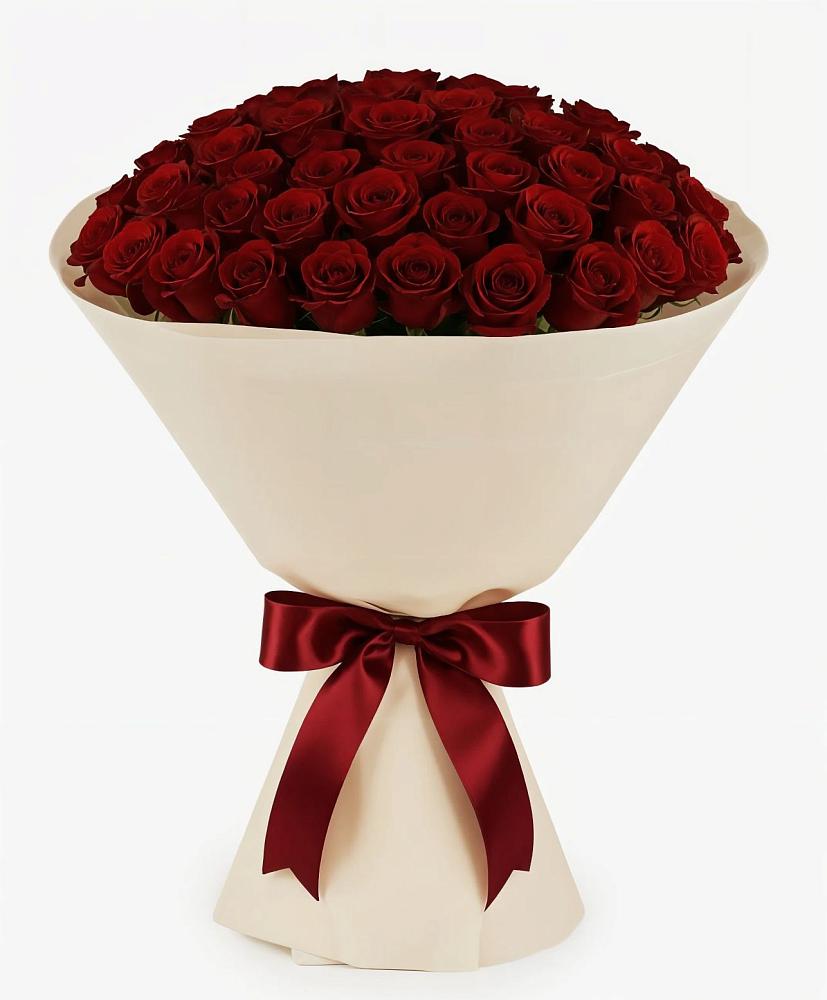 Букет 101 Бордовая роза Блэк Бакарра в Новорождественской